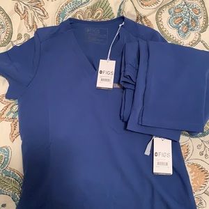 NEW Figs Denim Blue Scrub Set Petite XS